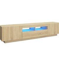 TV-Schrank mit LED-Leuchten Sonoma-Eiche 180x35x40 cm