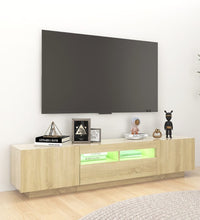 TV-Schrank mit LED-Leuchten Sonoma-Eiche 180x35x40 cm
