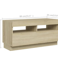 TV-Schrank mit LED-Leuchten Sonoma-Eiche 180x35x40 cm
