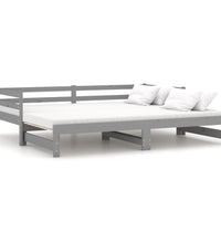 Ausziehbares Tagesbett Grau Massivholz Kiefer 2x(90x200) cm