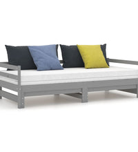 Ausziehbares Tagesbett Grau Massivholz Kiefer 2x(90x200) cm