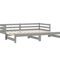 Ausziehbares Tagesbett Grau Massivholz Kiefer 2x(90x200) cm