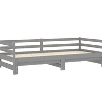 Ausziehbares Tagesbett Grau Massivholz Kiefer 2x(90x200) cm