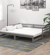 Ausziehbares Tagesbett Grau Massivholz Kiefer 2x(90x200) cm