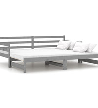 Ausziehbares Tagesbett Grau Massivholz Kiefer 2x(90x200) cm
