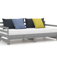 Ausziehbares Tagesbett Grau Massivholz Kiefer 2x(90x200) cm