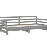 Ausziehbares Tagesbett Grau Massivholz Kiefer 2x(90x200) cm