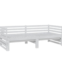 Ausziehbares Tagesbett Weiß Massivholz Kiefer 2x(90x200) cm