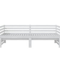 Ausziehbares Tagesbett Weiß Massivholz Kiefer 2x(90x200) cm