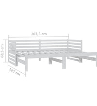Ausziehbares Tagesbett Weiß Massivholz Kiefer 2x(90x200) cm