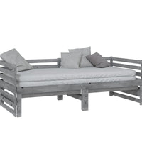Ausziehbares Tagesbett Grau Massivholz Kiefer 2x(90x200) cm