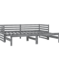 Ausziehbares Tagesbett Grau Massivholz Kiefer 2x(90x200) cm