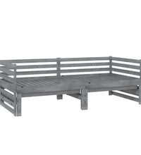Ausziehbares Tagesbett Grau Massivholz Kiefer 2x(90x200) cm