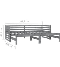 Ausziehbares Tagesbett Grau Massivholz Kiefer 2x(90x200) cm