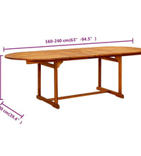 Garten-Esstisch (160-240)x100x75 cm Massivholz Akazie