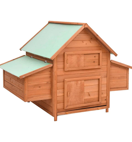 Hühnerstall 150x96x110 cm Massivholz Tanne
