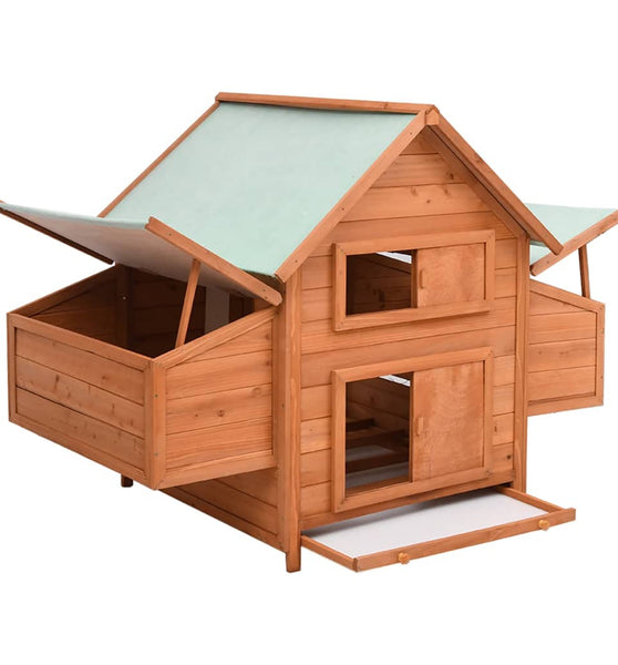 Hühnerstall 150x96x110 cm Massivholz Tanne