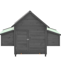 Hühnerstall Grau und Weiß 150x96x110 cm Massivholz Tanne