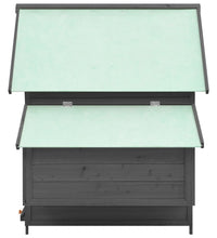 Hühnerstall Grau und Weiß 150x96x110 cm Massivholz Tanne