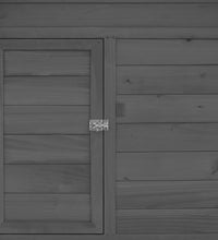 Hühnerstall Grau und Weiß 150x96x110 cm Massivholz Tanne