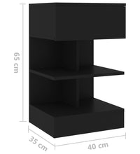 Nachttisch Schwarz 40x35x65 cm Holzwerkstoff