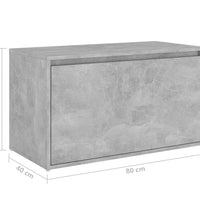 Flurbank 80x40x45 cm Betongrau Holzwerkstoff