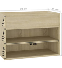 Schuhbank Sonoma-Eiche 60x30x45 cm Holzwerkstoff