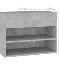 Schuhbank Betongrau 60x30x45 cm Holzwerkstoff