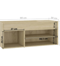 Schuhbank Sonoma-Eiche 80x30x45 cm Holzwerkstoff