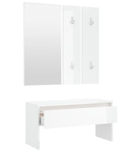 Garderoben-Set Hochglanz-Weiß Holzwerkstoff