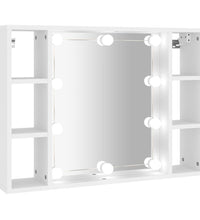 Spiegelschrank mit LED Weiß 76x15x55 cm