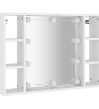 Spiegelschrank mit LED Weiß 76x15x55 cm