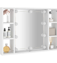 Spiegelschrank mit LED Weiß 76x15x55 cm