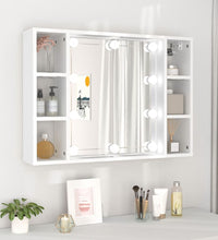 Spiegelschrank mit LED Weiß 76x15x55 cm