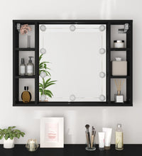 Spiegelschrank mit LED Schwarz 76x15x55 cm
