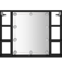 Spiegelschrank mit LED Schwarz 76x15x55 cm