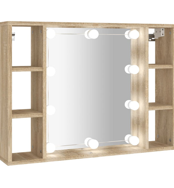 Spiegelschrank mit LED Sonoma-Eiche 76x15x55 cm