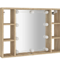 Spiegelschrank mit LED Sonoma-Eiche 76x15x55 cm