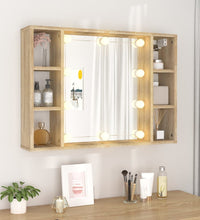 Spiegelschrank mit LED Sonoma-Eiche 76x15x55 cm
