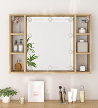 Spiegelschrank mit LED Sonoma-Eiche 76x15x55 cm