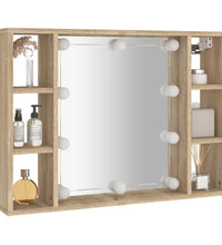 Spiegelschrank mit LED Sonoma-Eiche 76x15x55 cm