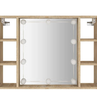 Spiegelschrank mit LED Sonoma-Eiche 76x15x55 cm
