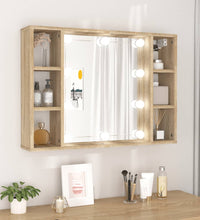 Spiegelschrank mit LED Sonoma-Eiche 76x15x55 cm