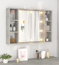 Spiegelschrank mit LED Betongrau 76x15x55 cm