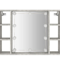 Spiegelschrank mit LED Betongrau 76x15x55 cm