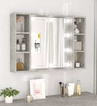 Spiegelschrank mit LED Betongrau 76x15x55 cm