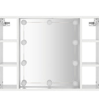 Spiegelschrank mit LED Hochglanz-Weiß 76x15x55 cm