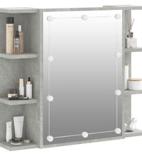 Spiegelschrank mit LED Betongrau 70x16,5x60 cm
