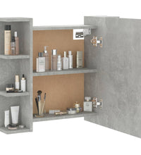 Spiegelschrank mit LED Betongrau 70x16,5x60 cm