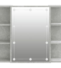 Spiegelschrank mit LED Betongrau 70x16,5x60 cm
